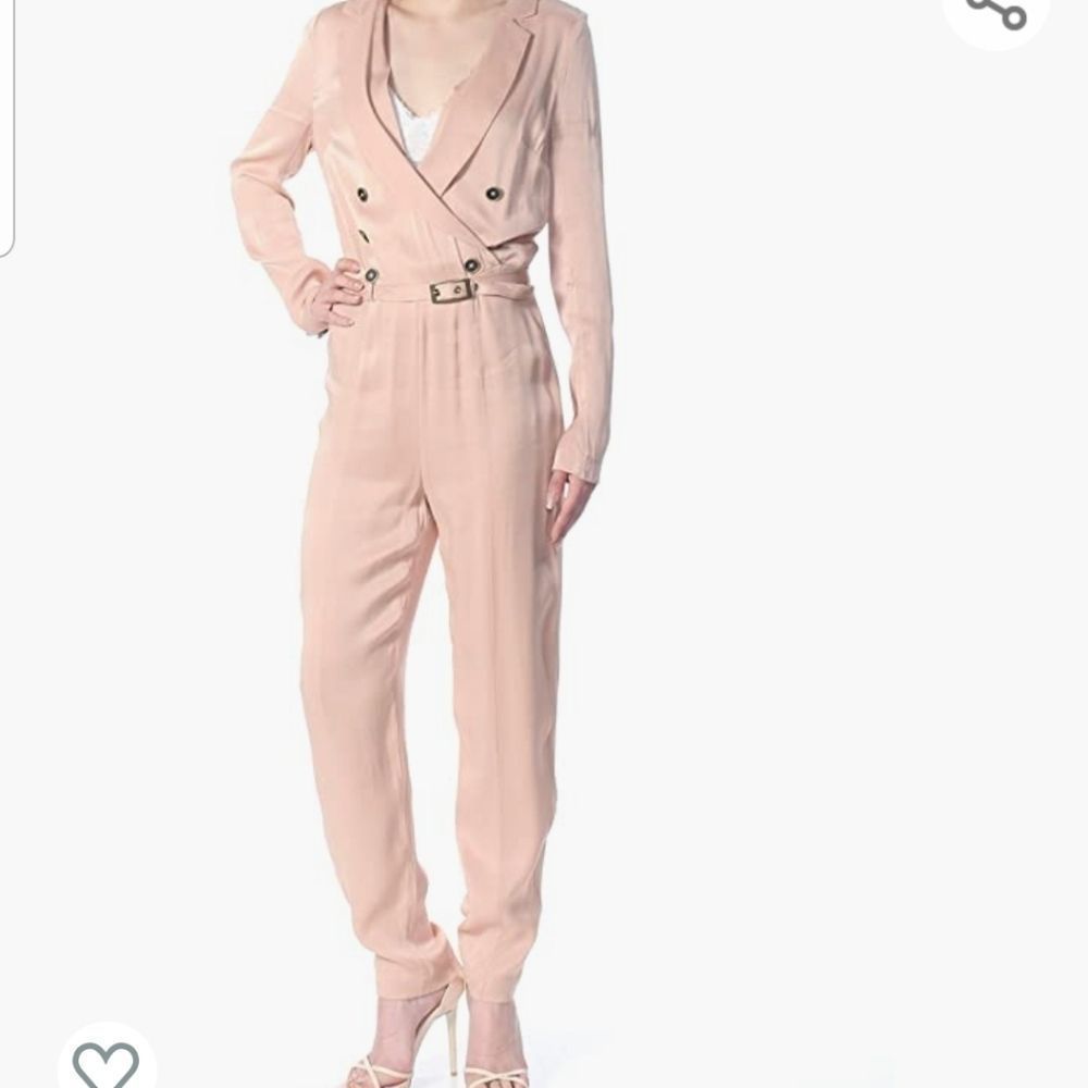 Free People Long Sleeve Satin Pantsuit